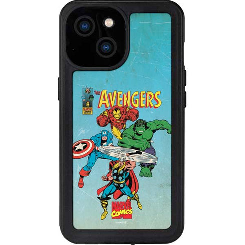 Marvel Classic Comics The Avengers iPhone 15 Waterproof Case